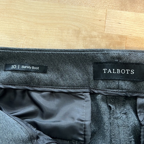 Talbots Barley Boot Mid-Rise Twill Charcoal Gray Dress Pant Trouser, 10 - Picture 8 of 9